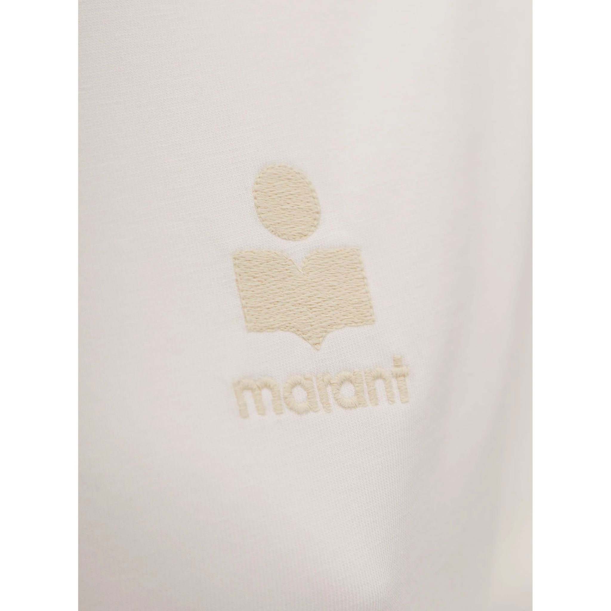 Aby White Crewneck T-Shirt with Small Logo Print Woman Isabel Marant Etoile