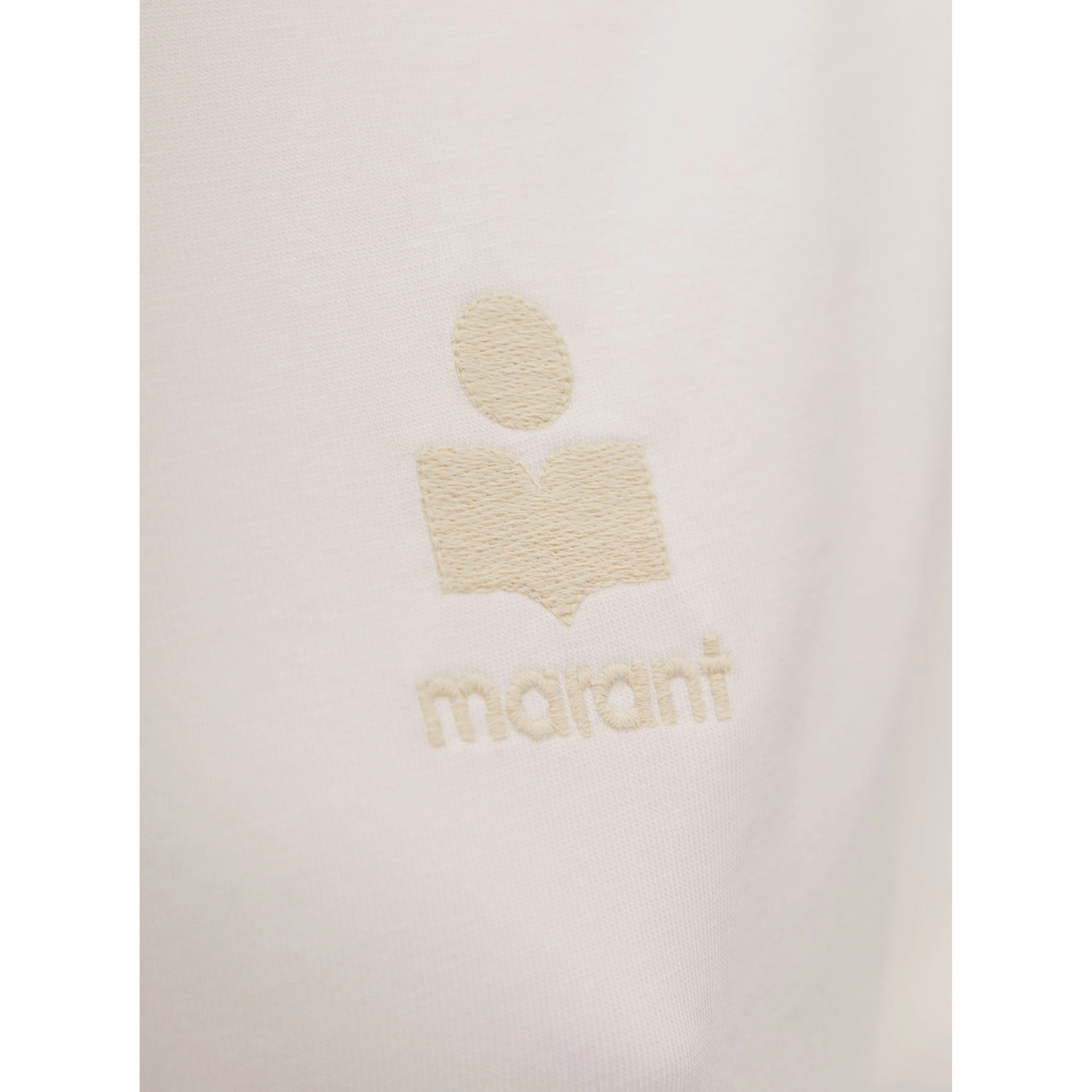 Aby White Crewneck T-Shirt with Small Logo Print Woman Isabel Marant Etoile