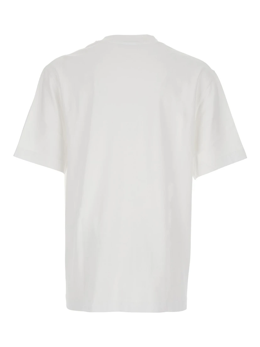 Le T-Shirt Gros Grain White T-Shirt with Logo Patch on the Front in Cotton Man