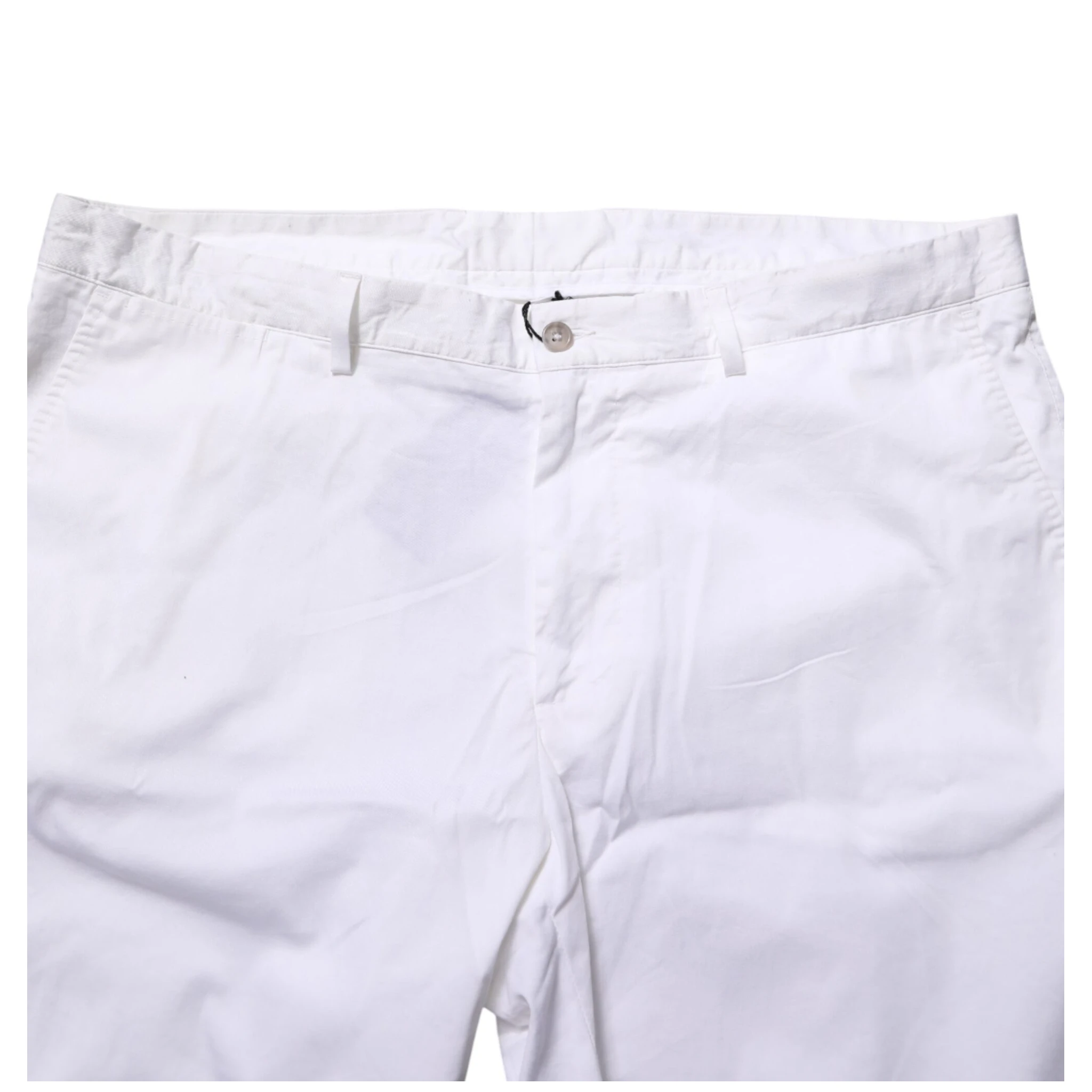 White Cotton Stretch Men Bermuda Pants