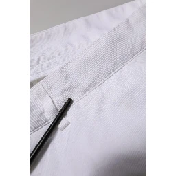 White Cotton Stretch Men Bermuda Pants