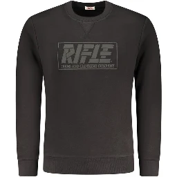 Black Cotton Men Sweater