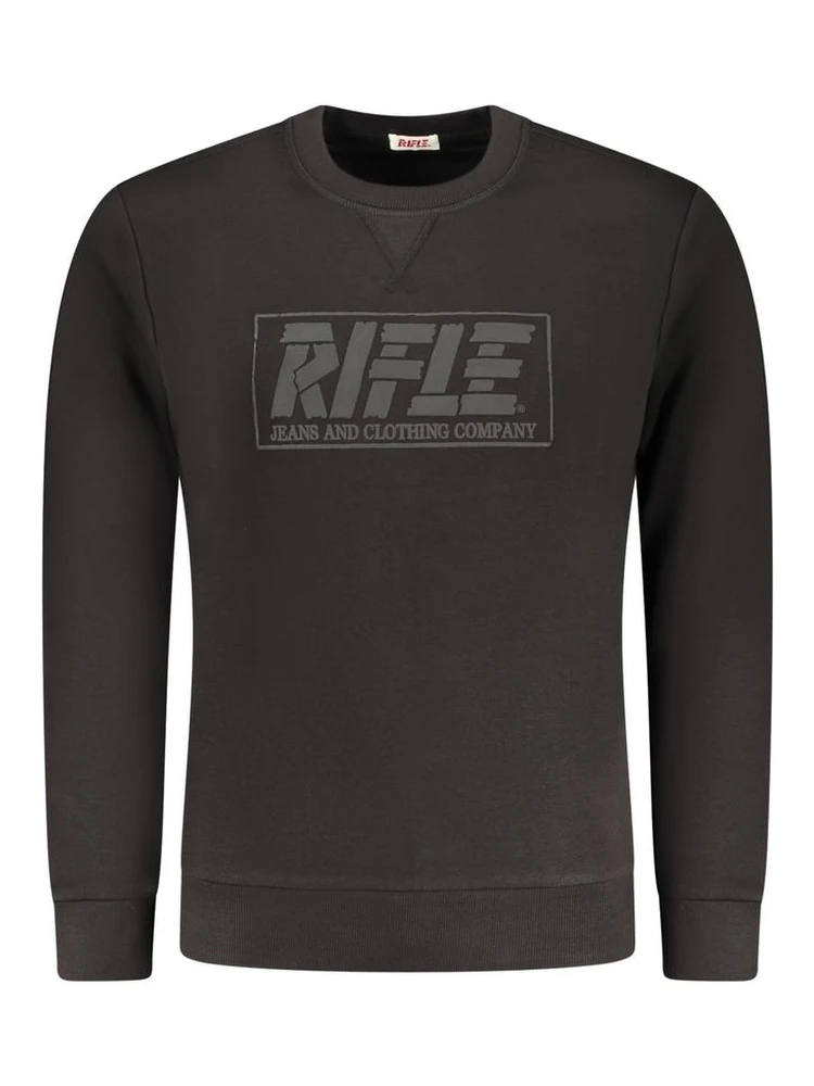 Black Cotton Men Sweater