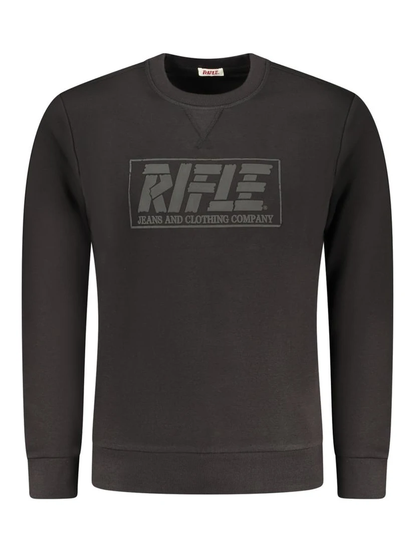 Black Cotton Men Sweater