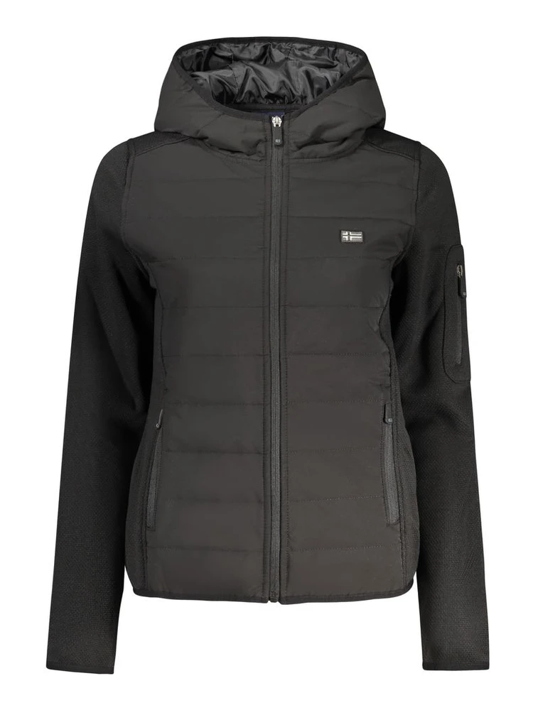 Black Polyester Women Jacket