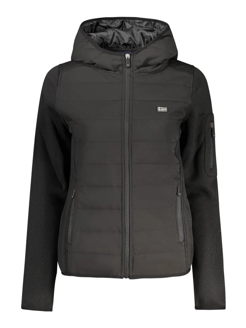 Black Polyester Women Jacket