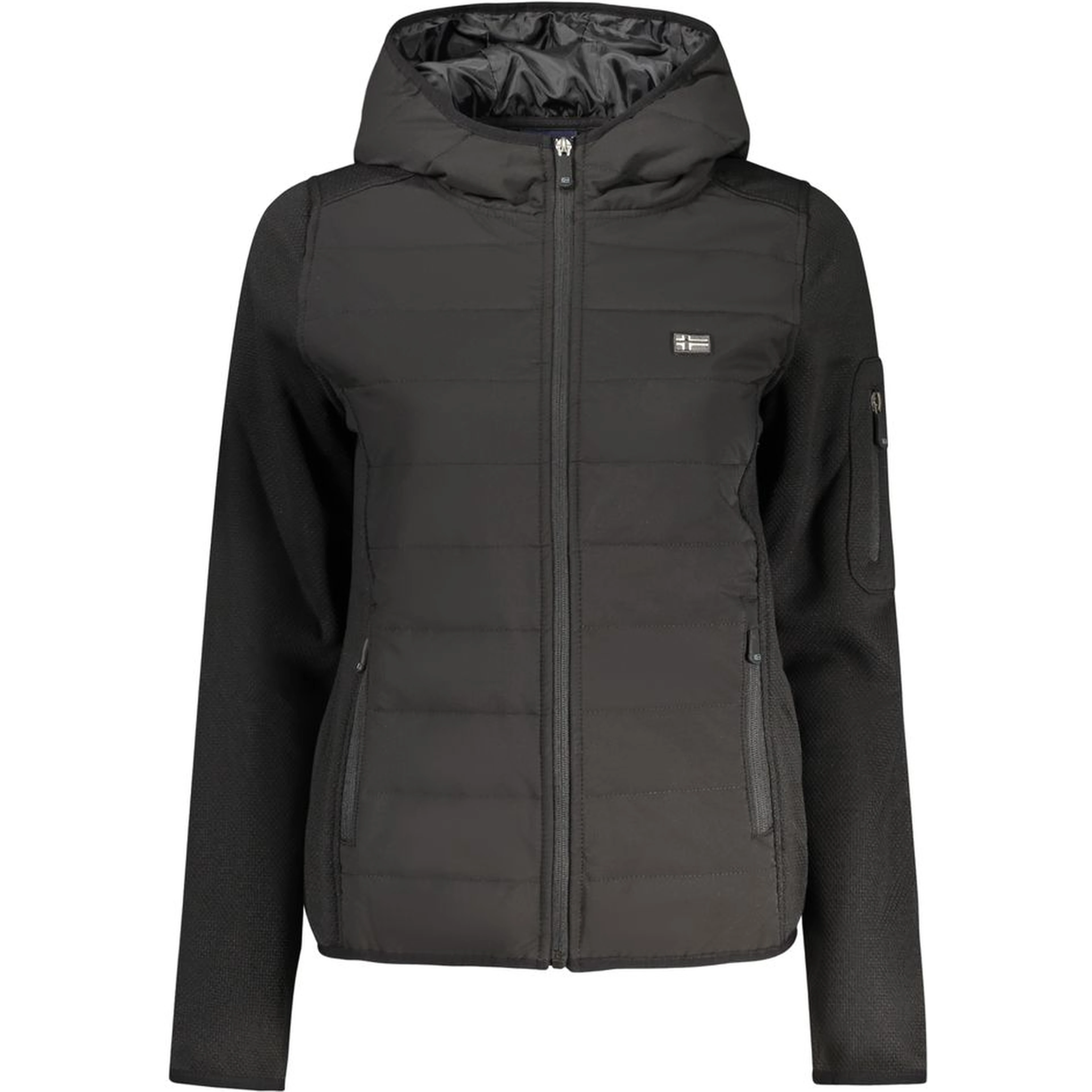 Black Polyester Women Jacket
