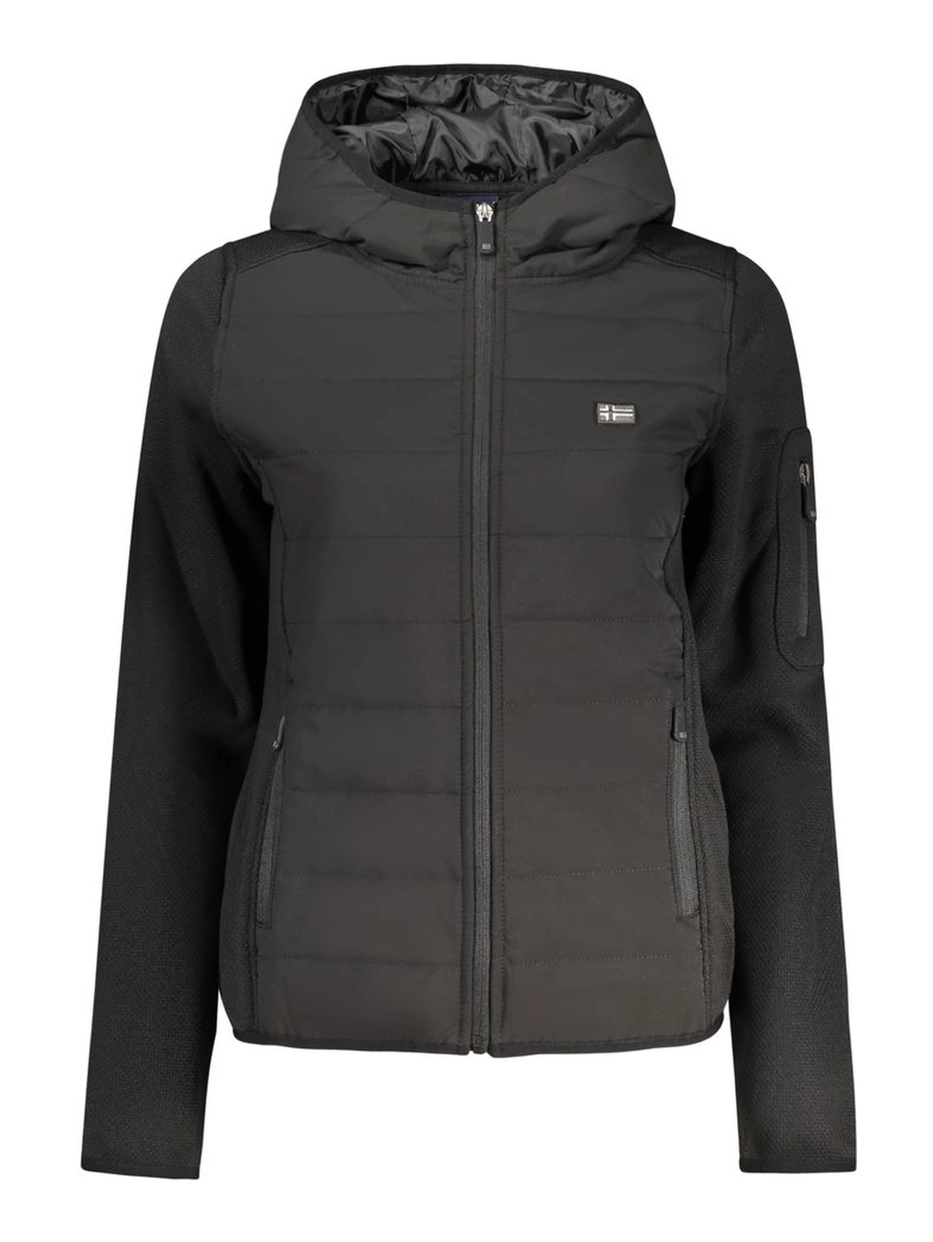 Black Polyester Women Jacket