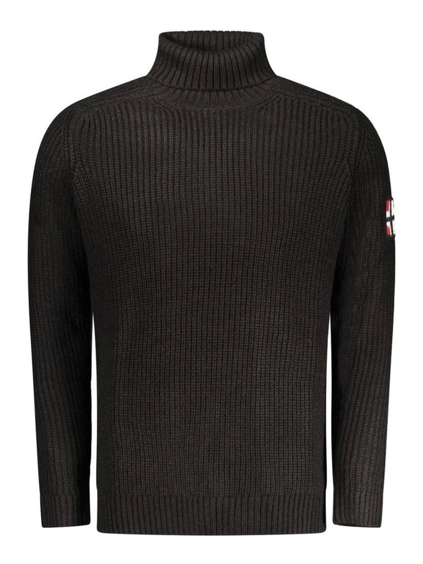 Black Wool Men Sweater
