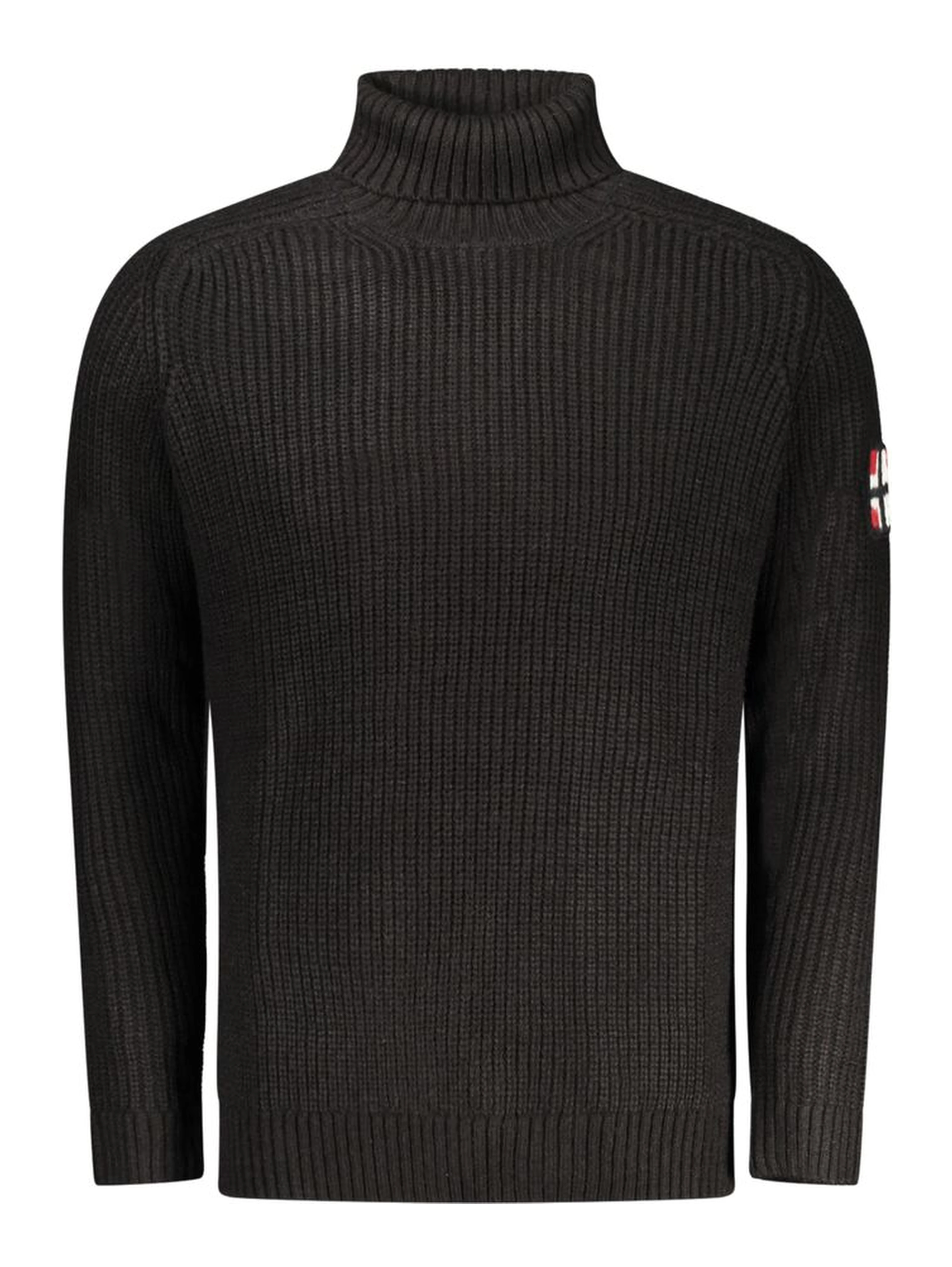 Black Wool Men Sweater