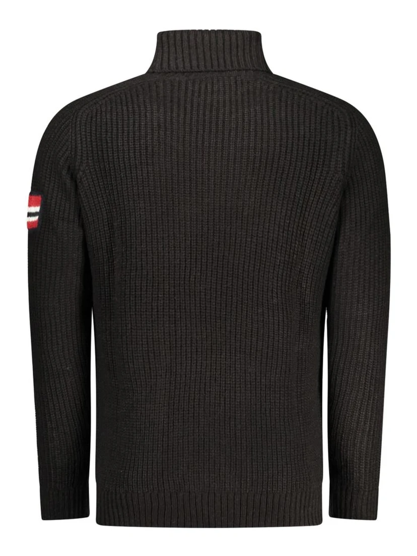 Black Wool Men Sweater