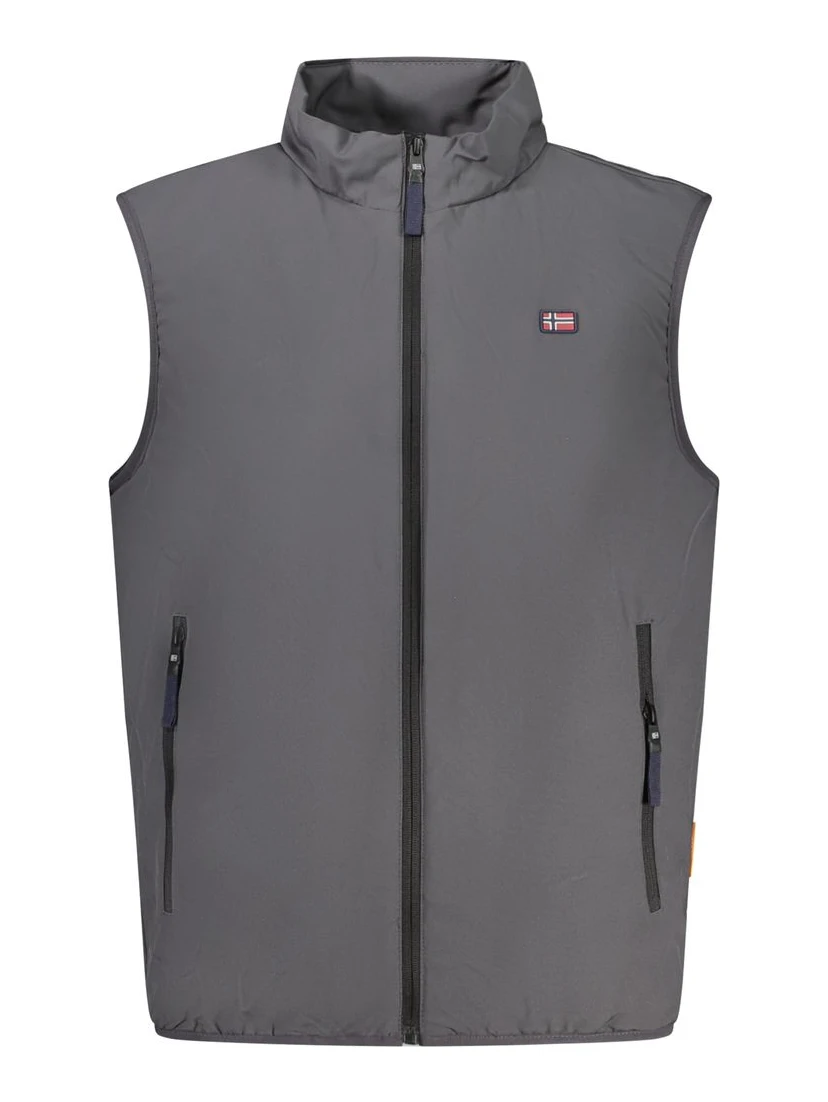 Gray Polyester Men Jacket