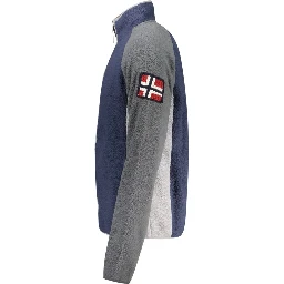 Blue Polyester Men Sweater