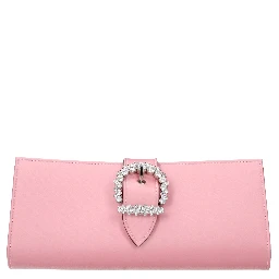 Pink Satin Clutch Bag