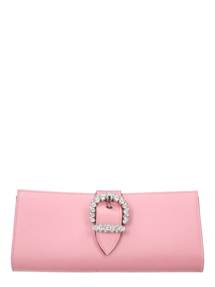 Pink Satin Clutch Bag