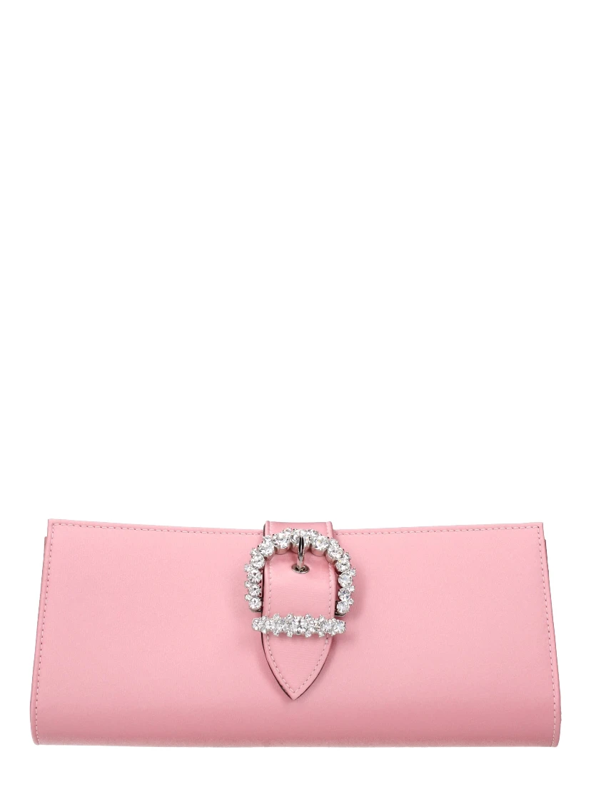Pink Satin Clutch Bag