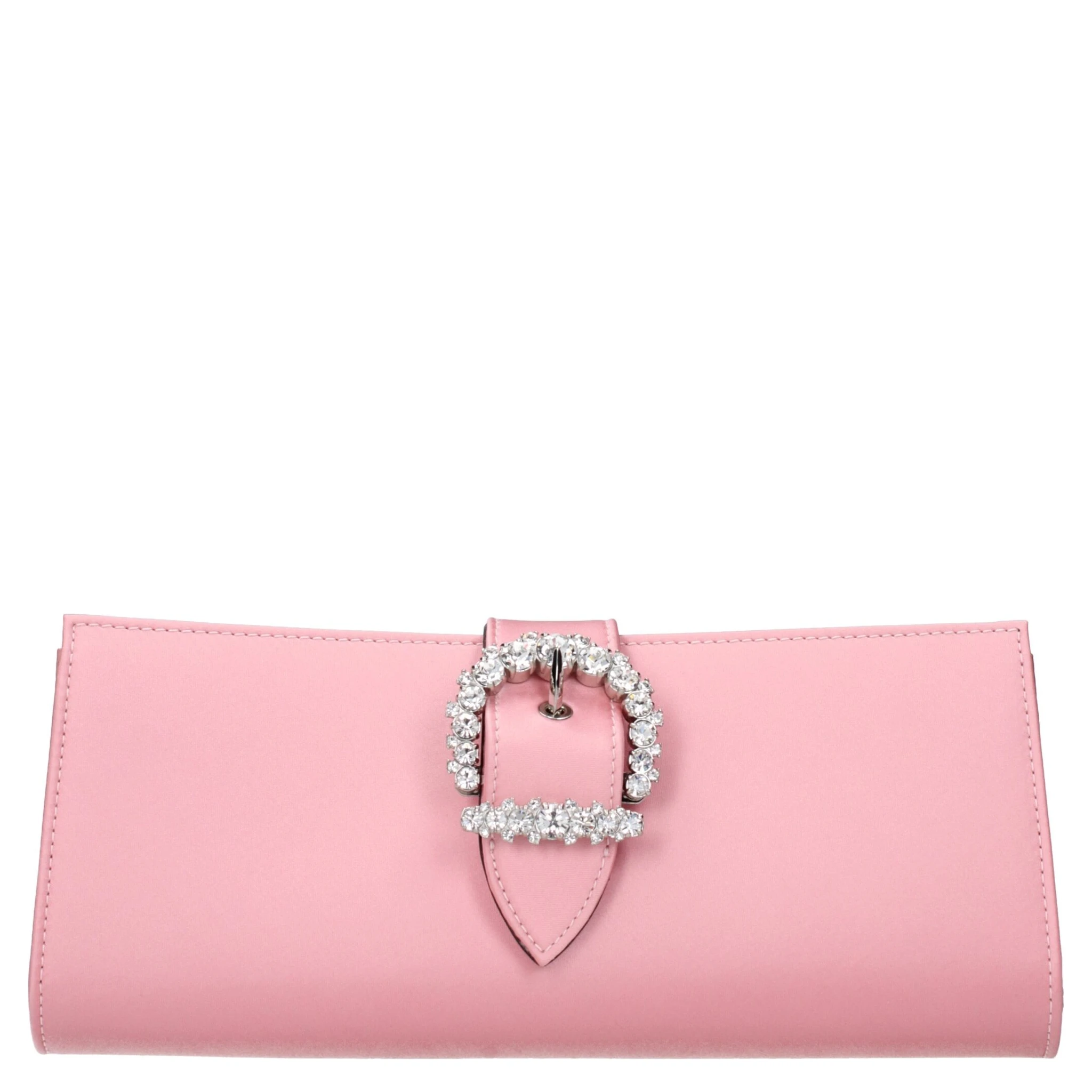 Pink Satin Clutch Bag