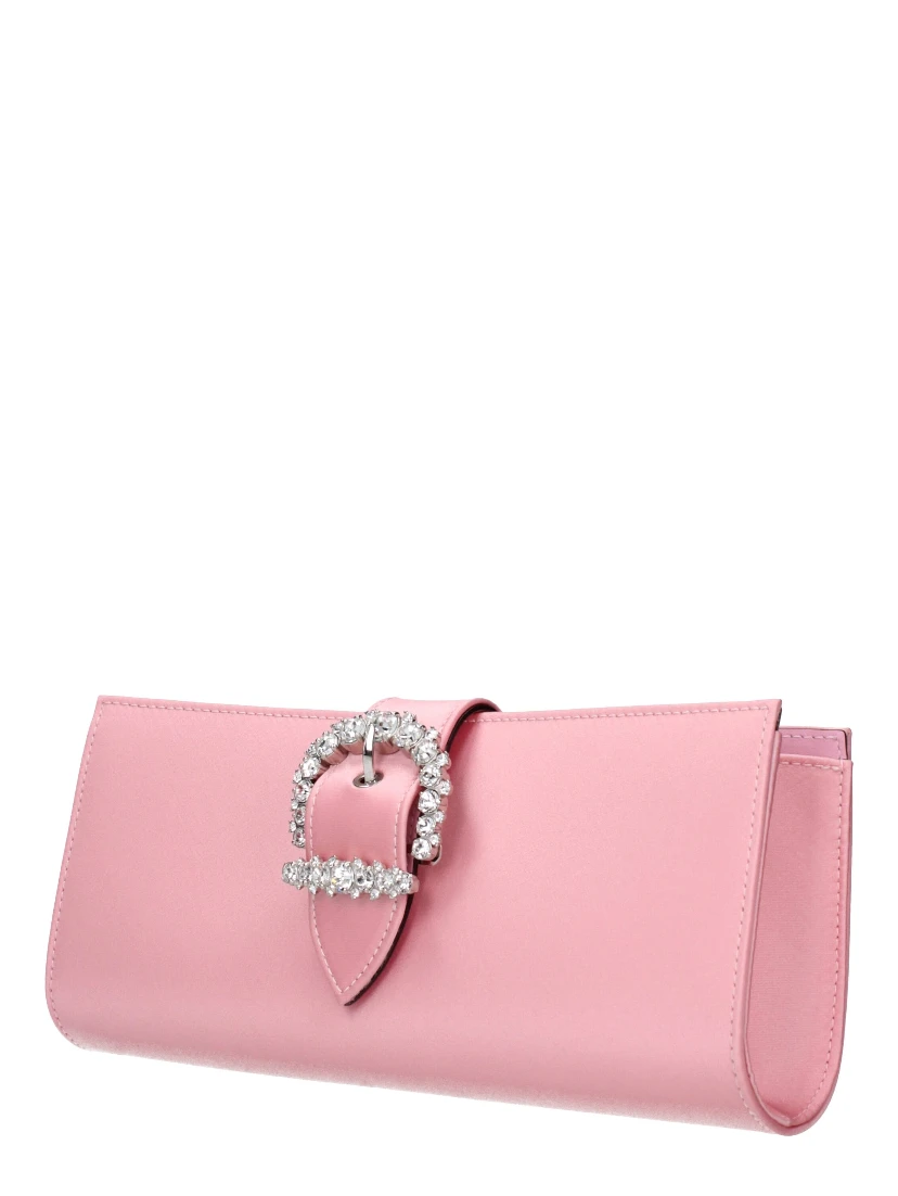 Pink Satin Clutch Bag