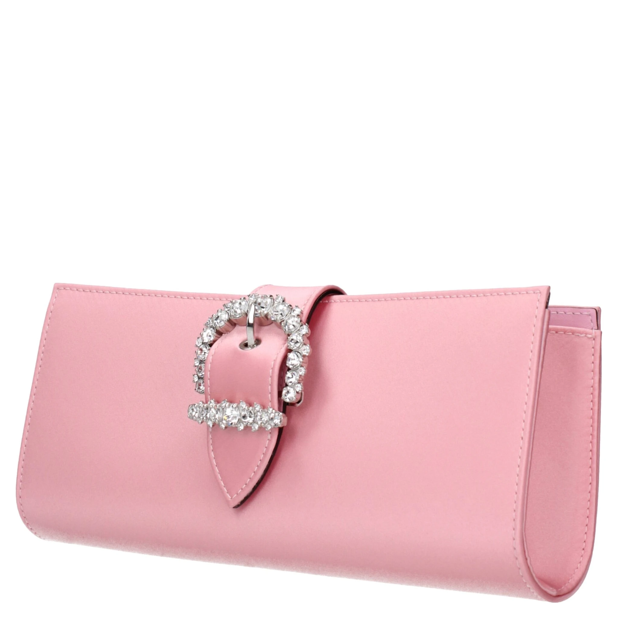 Pink Satin Clutch Bag