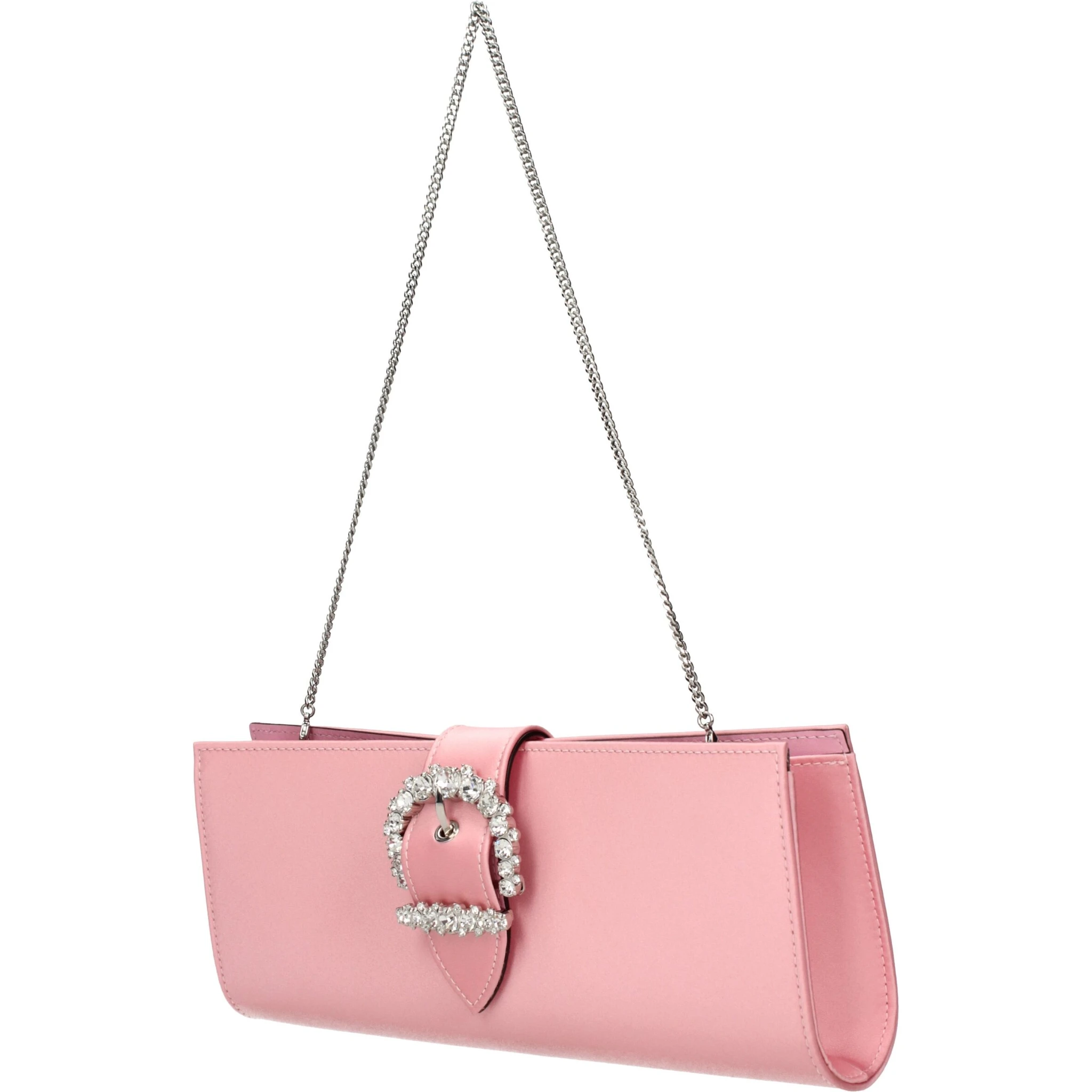 Pink Satin Clutch Bag