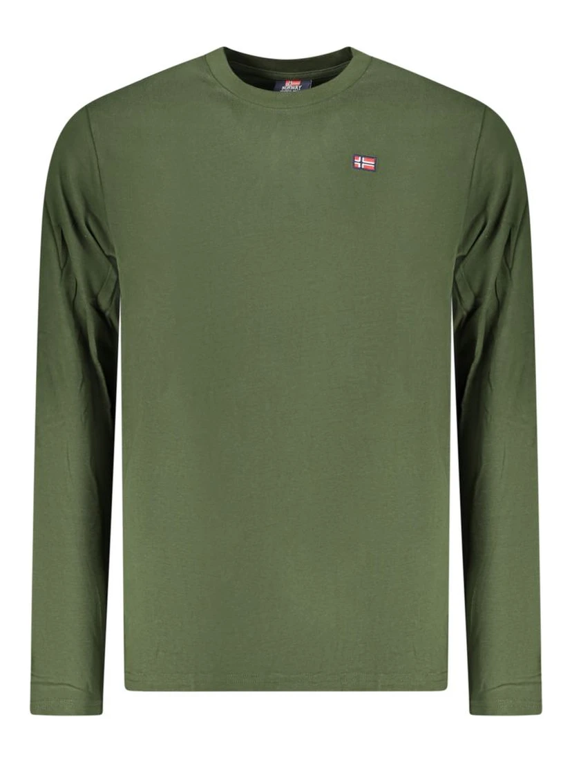 Green Cotton Men T-Shirt