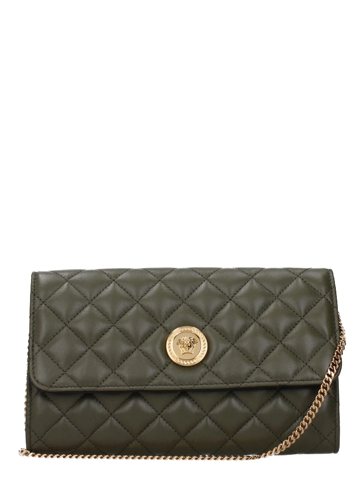Green Leather Clutch Bag