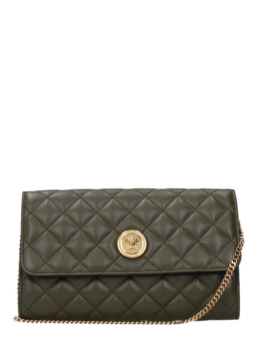 Green Leather Clutch Bag