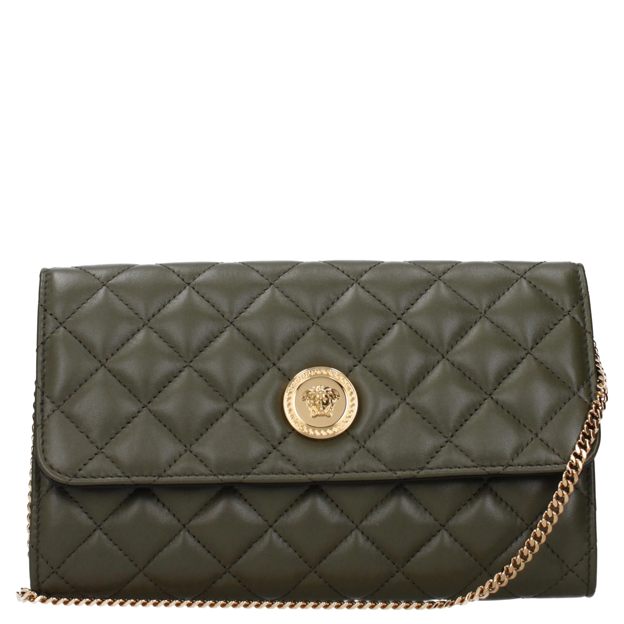 Green Leather Clutch Bag