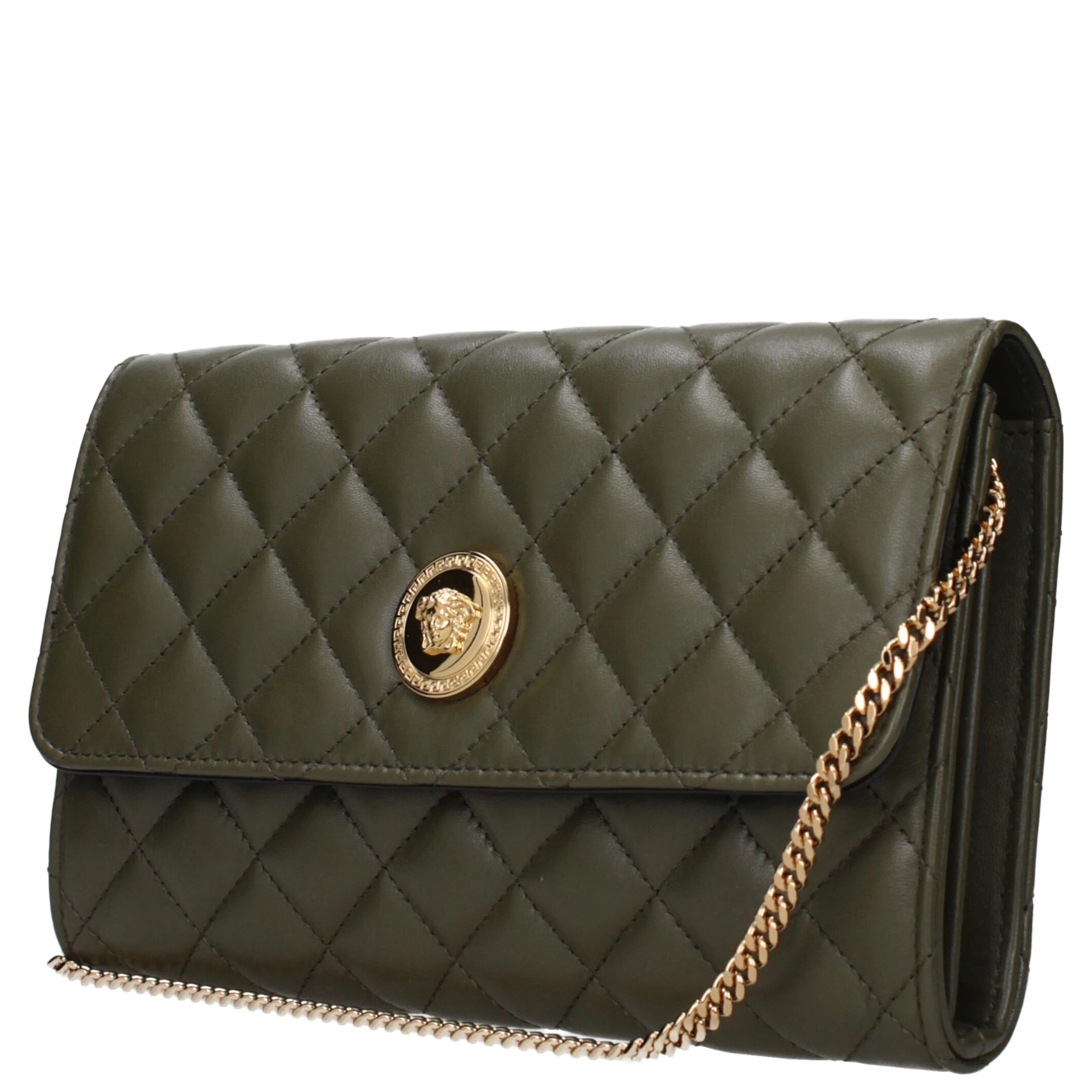 Green Leather Clutch Bag