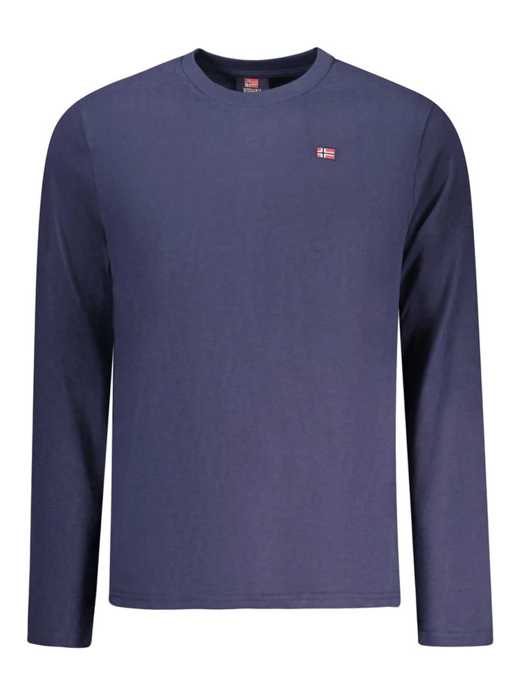 Blue Cotton Men T-Shirt