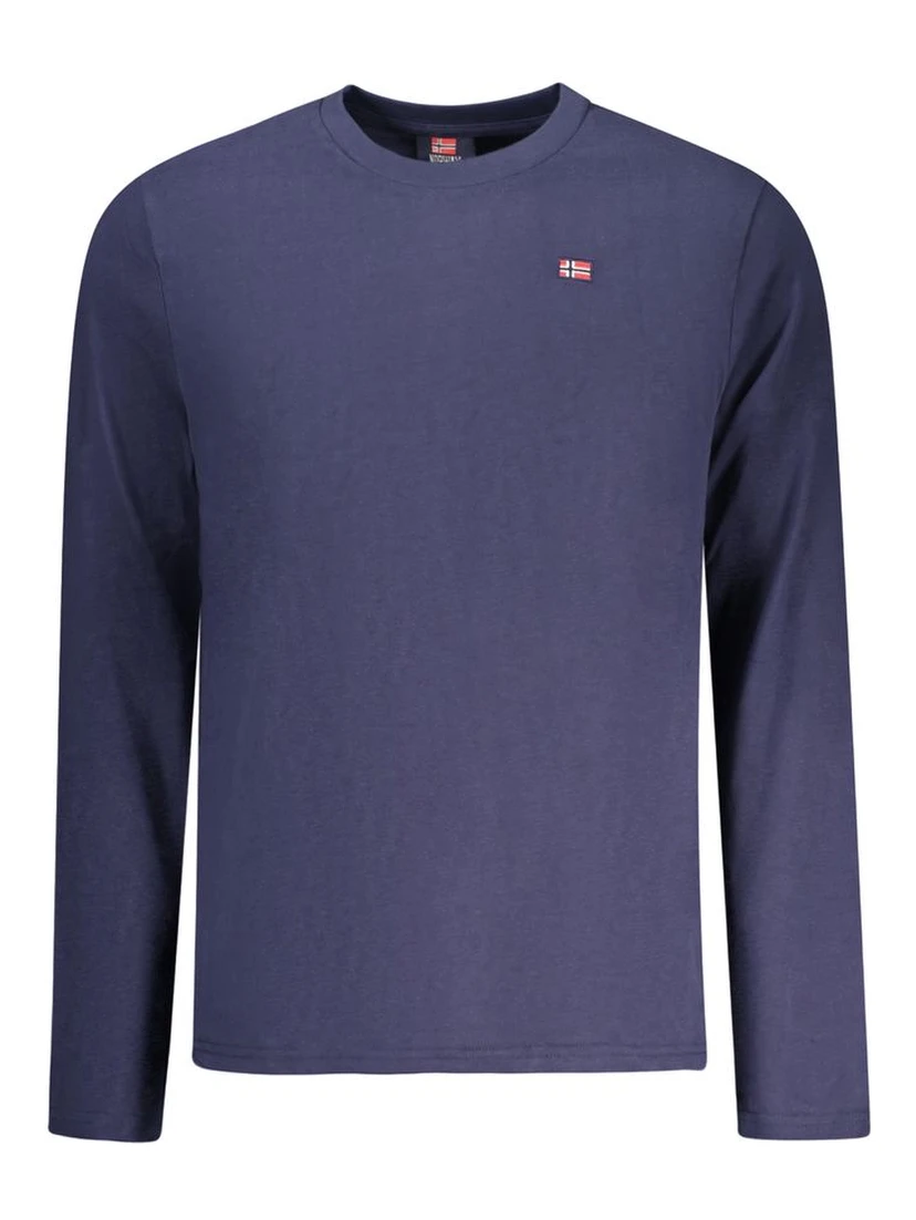 Blue Cotton Men T-Shirt