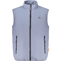 Blue Polyester Men Jacket