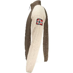 Brown Polyester Men Sweater