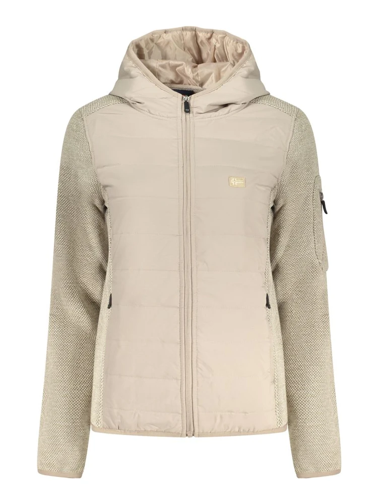 Beige Polyester Women Jacket