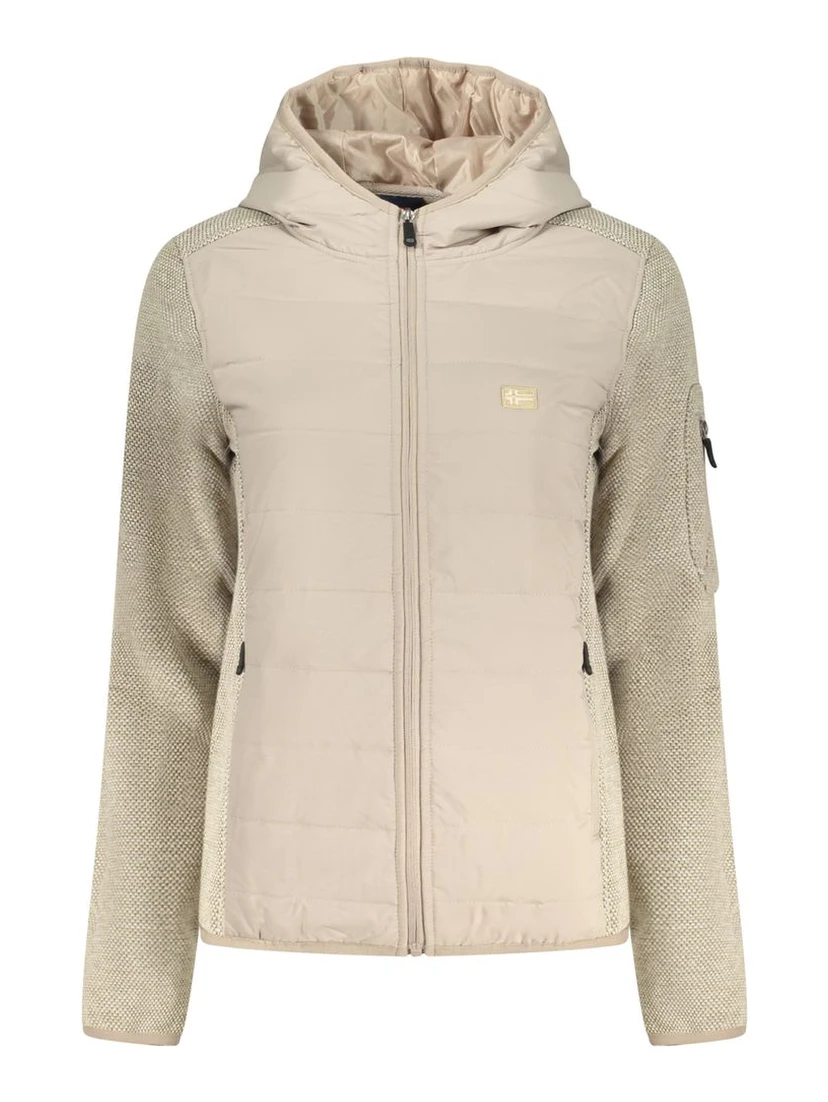 Beige Polyester Women Jacket