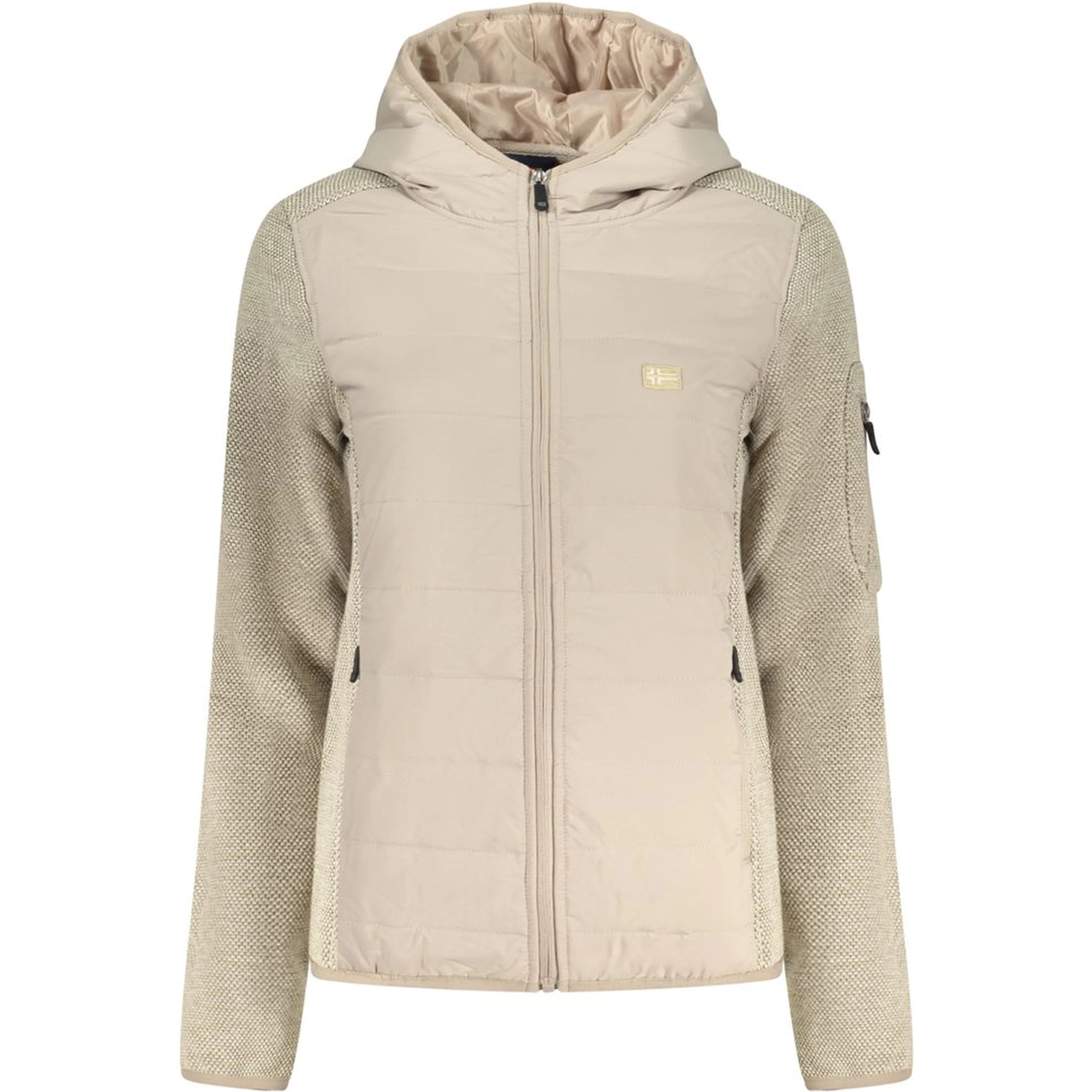 Beige Polyester Women Jacket