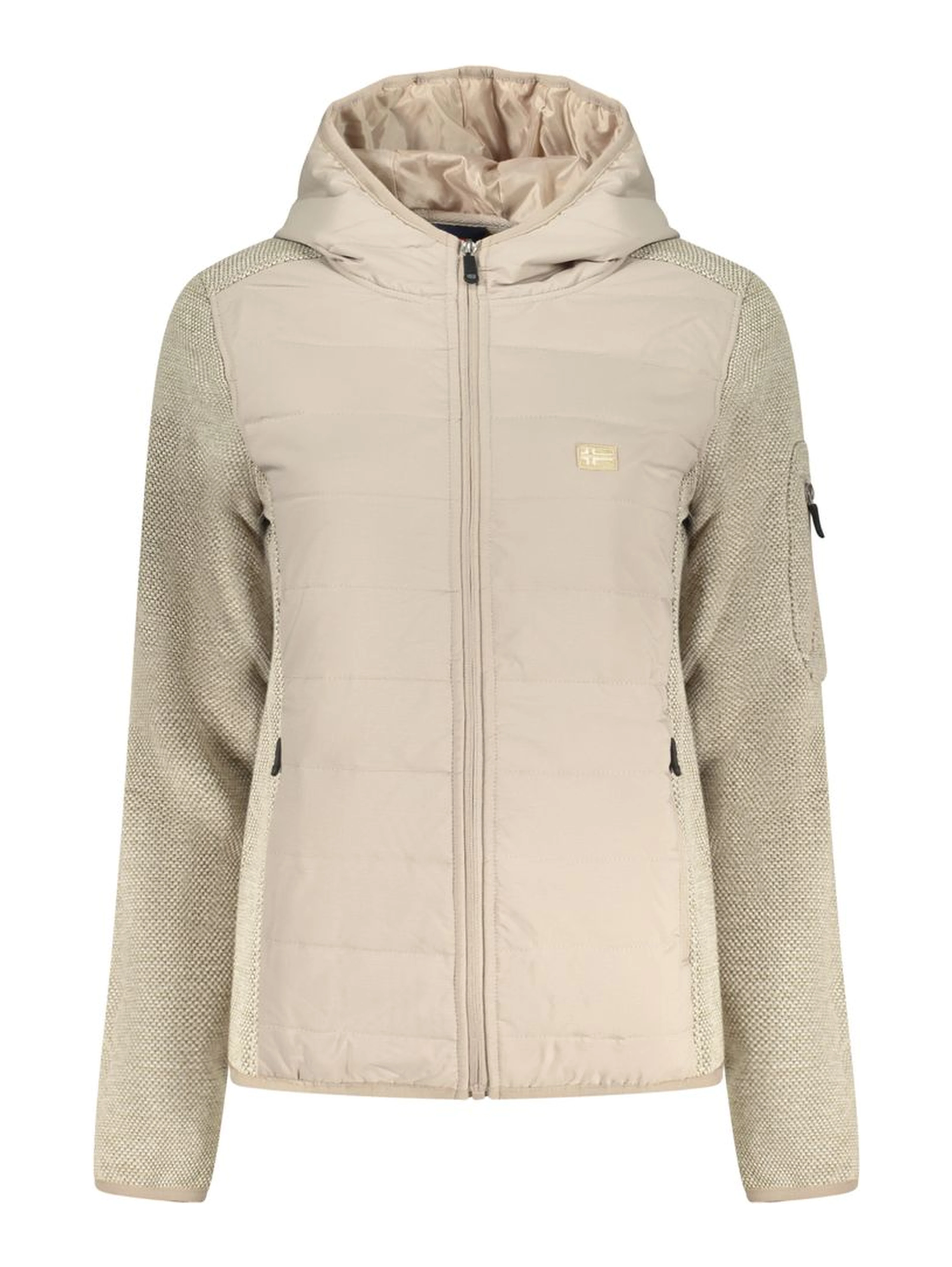Beige Polyester Women Jacket