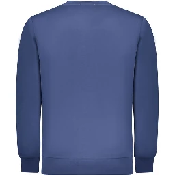Blue Cotton Men Sweater
