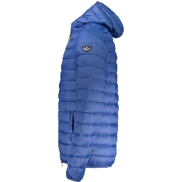 Blue Polyamide Men Jacket