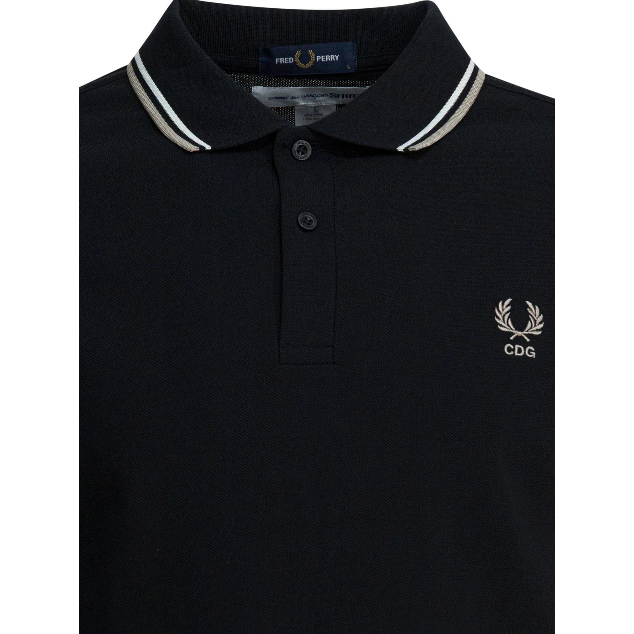 "Comme Des Garçons X Fred Perry" button-down polo shirt
