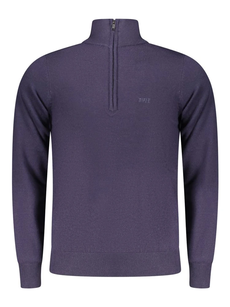Blue Wool Men Sweater