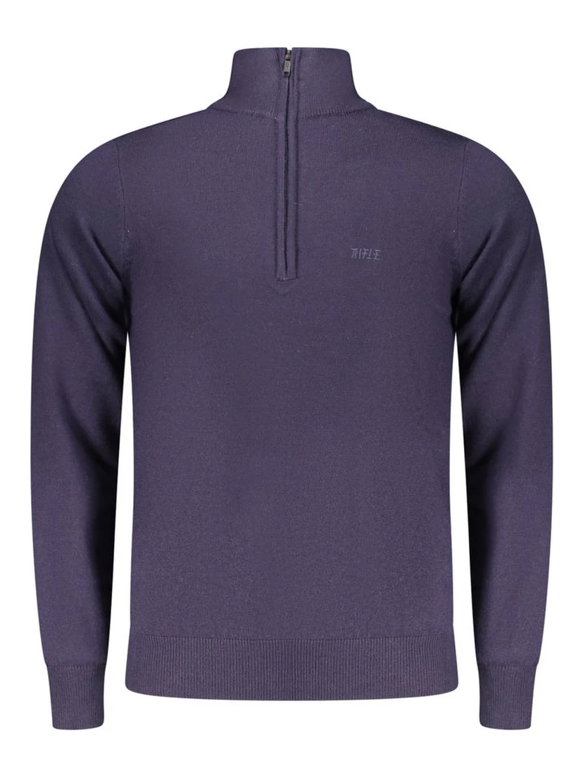 Blue Wool Men Sweater