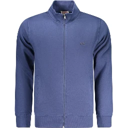 Blue Cotton Men Sweater