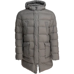 Long down jacket with hood