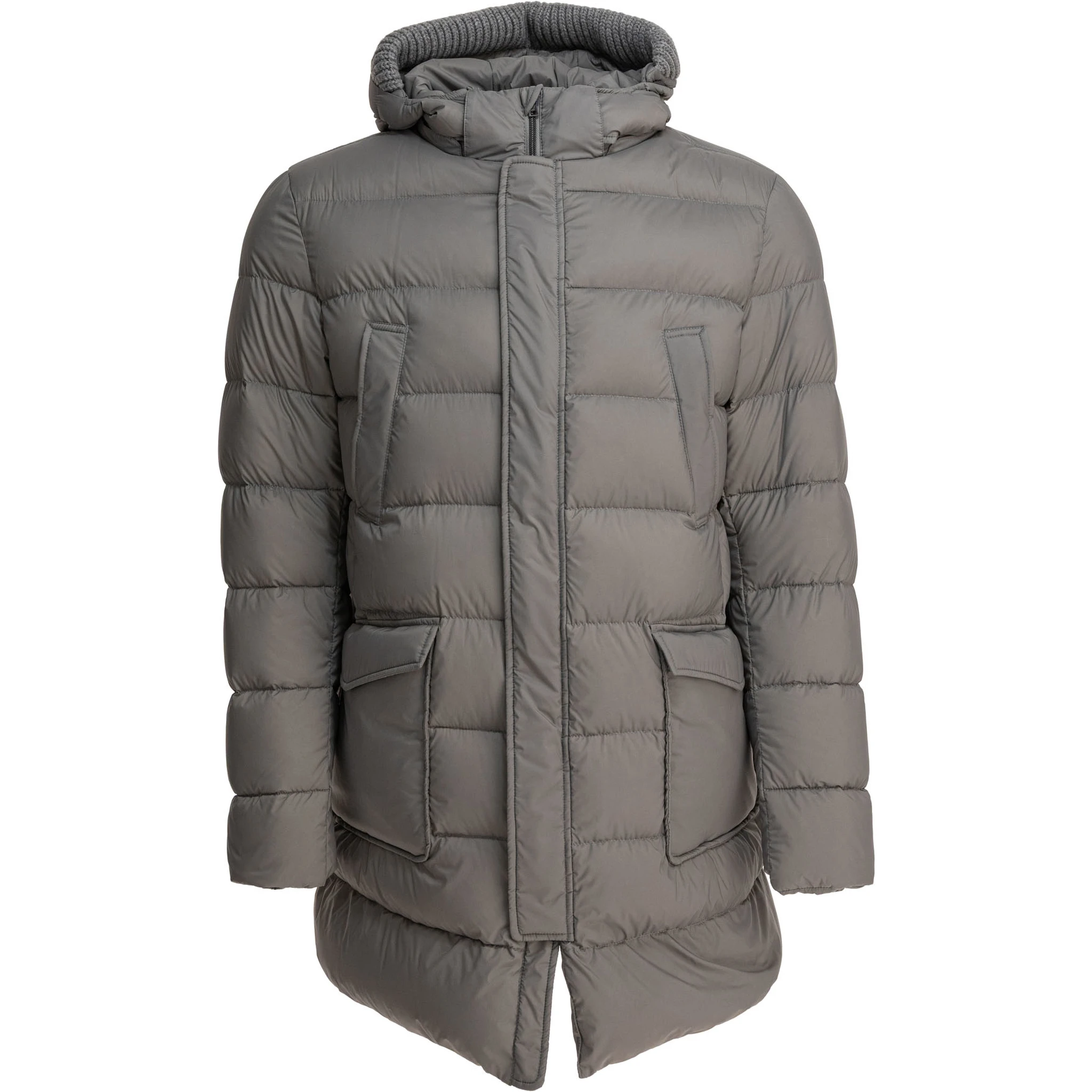 Long down jacket with hood