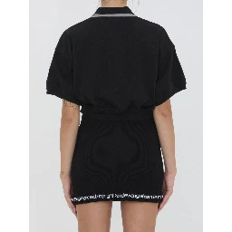 Cropped cotton polo shirt