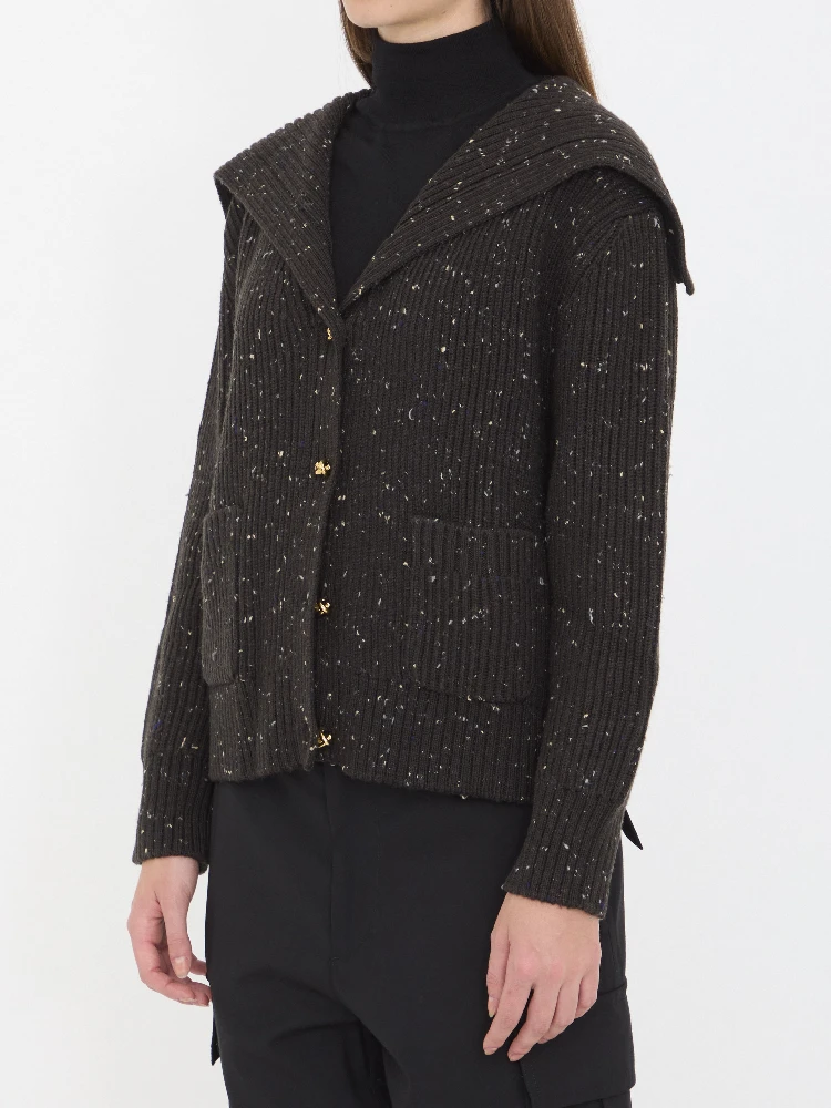 English rib wool cardigan alternative