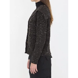 English rib wool cardigan