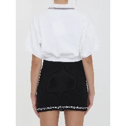 Cropped cotton polo shirt