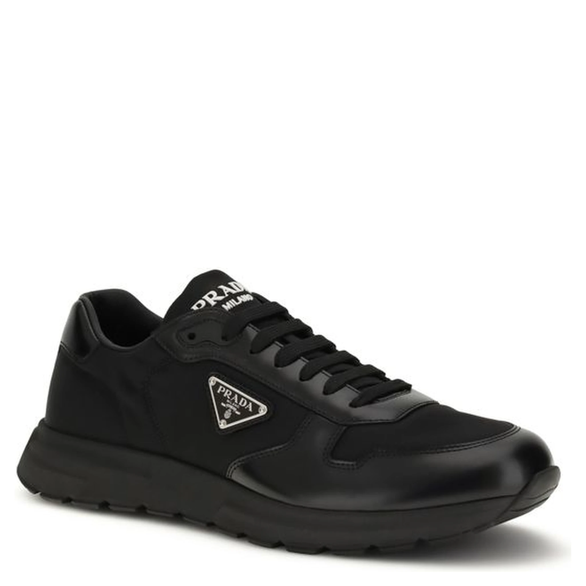 Black Recycled Polyamide Athletic Sneakers